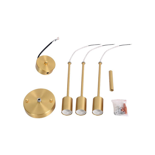 Pendantlightie-Mid-Century 3-Light Sputnik Style Ceiling Light For Low Ceiling-Semi Flush Mount-Black-