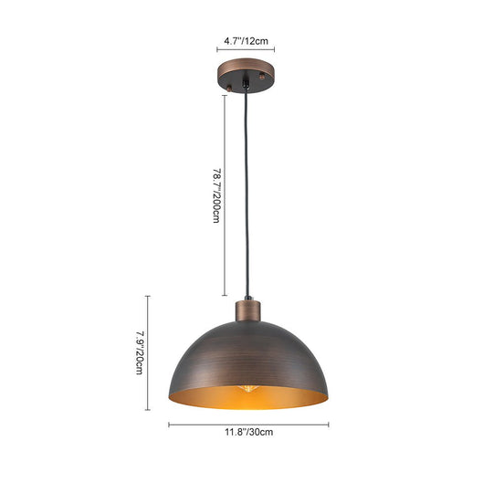 Pendantlightie - Mid - Century Modern Pendant Industrial Metal Dome Light - Pendants - Brass -