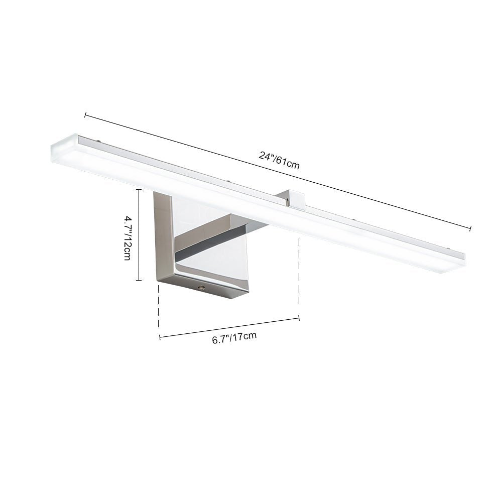 Pendantlightie - Minimalist 1 - Light Linear Led Light Bar Vanity Light - Wall Light - Chrome -