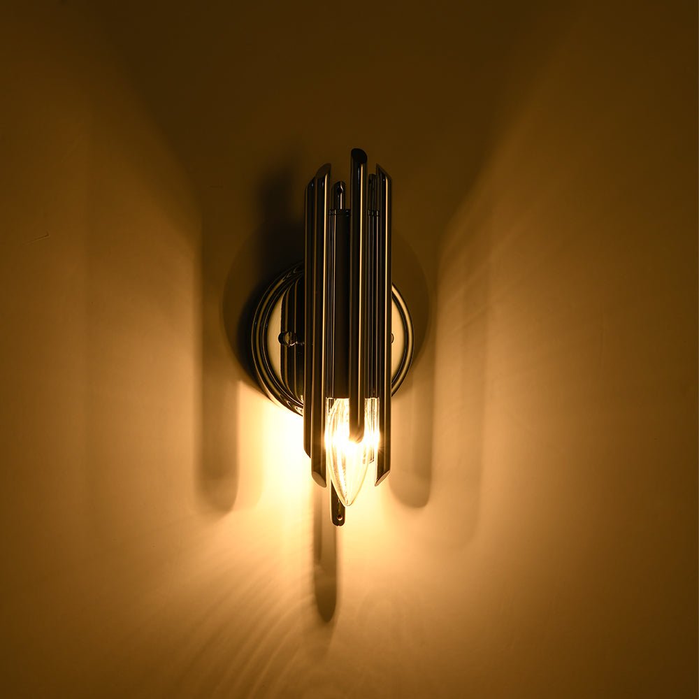 Pendantlightie - Minimalist 1 - Light Simple Small Strip Wall Sconce For Bedside Bathroom - Wall Light - Chrome -