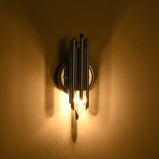 Pendantlightie - Minimalist 1 - Light Simple Small Strip Wall Sconce For Bedside Bathroom - Wall Light - Chrome -