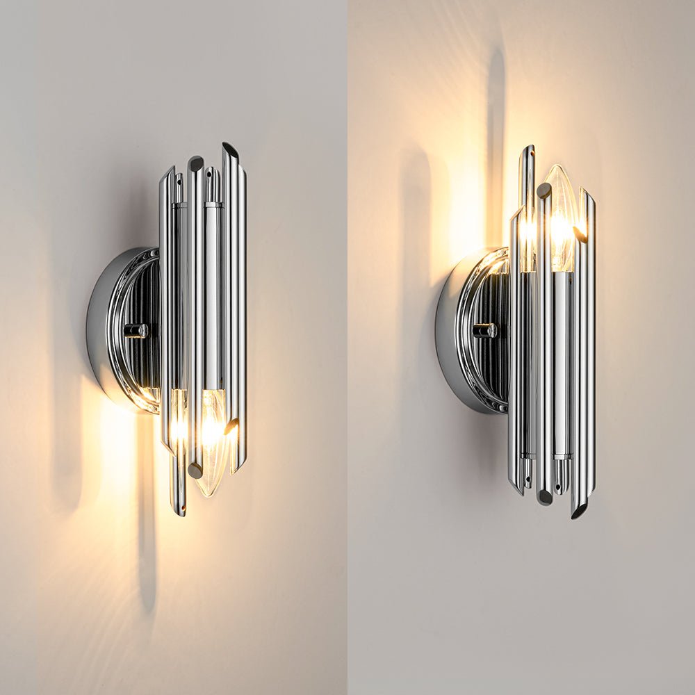 Pendantlightie - Minimalist 1 - Light Simple Small Strip Wall Sconce For Bedside Bathroom - Wall Light - Chrome -