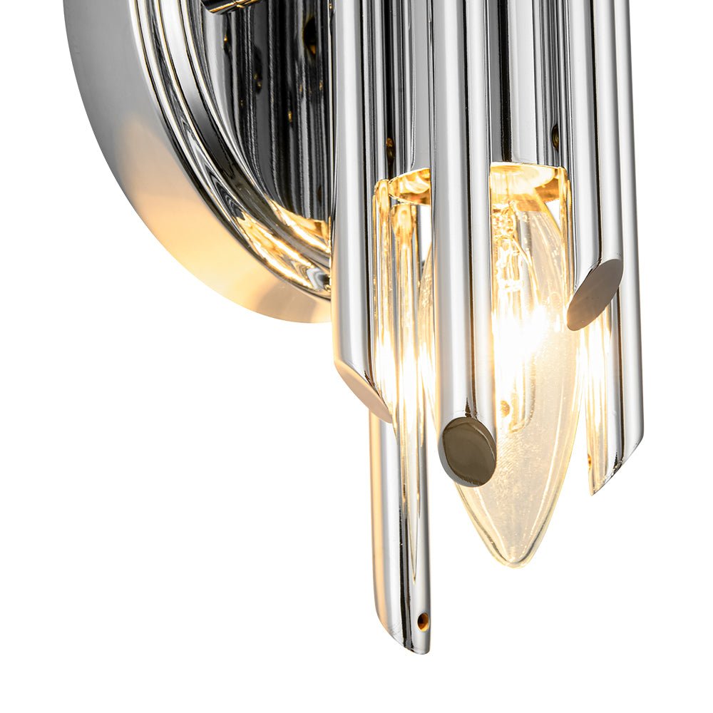 Pendantlightie - Minimalist 1 - Light Simple Small Strip Wall Sconce For Bedside Bathroom - Wall Light - Chrome -