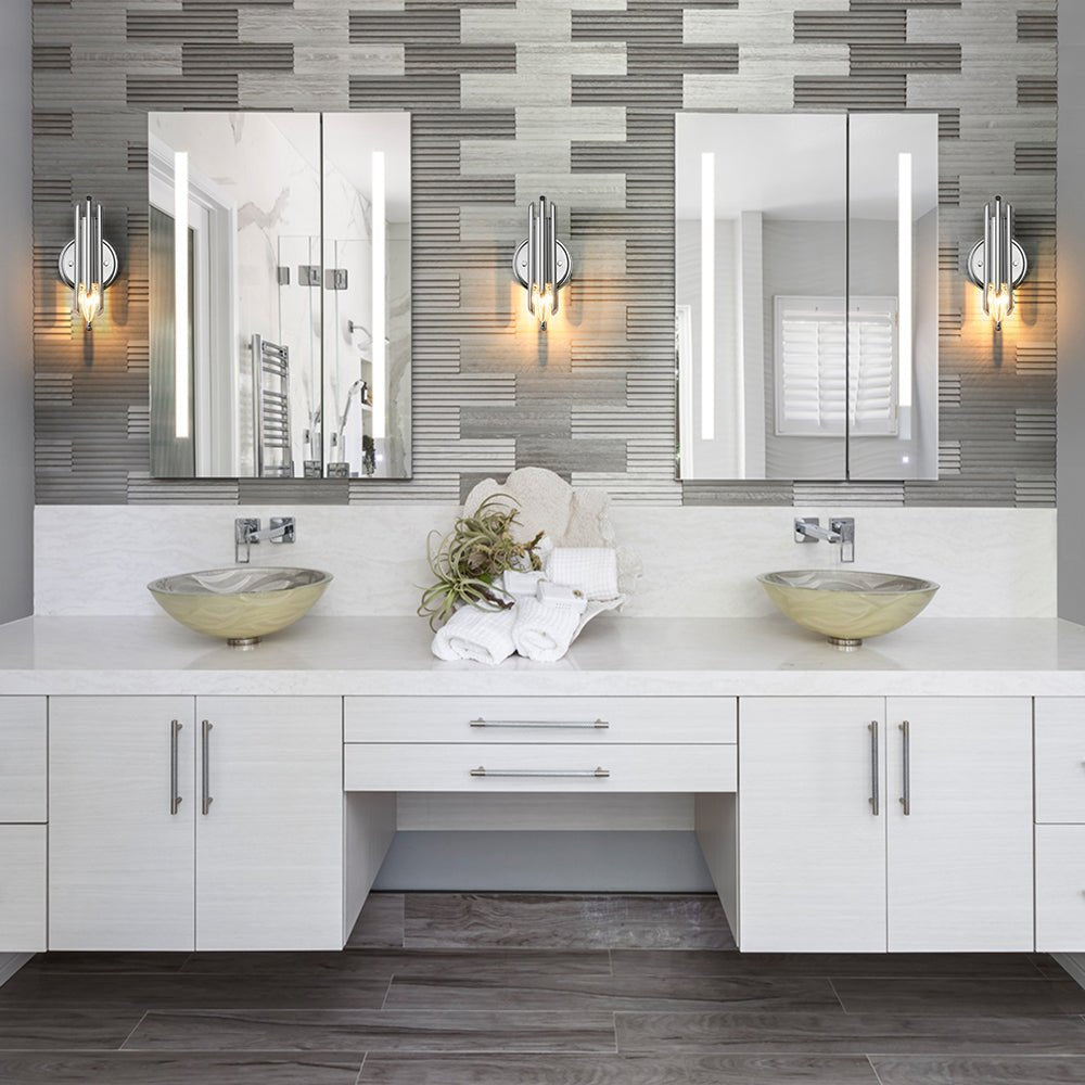 Pendantlightie - Minimalist 1 - Light Simple Small Strip Wall Sconce For Bedside Bathroom - Wall Light - Chrome -