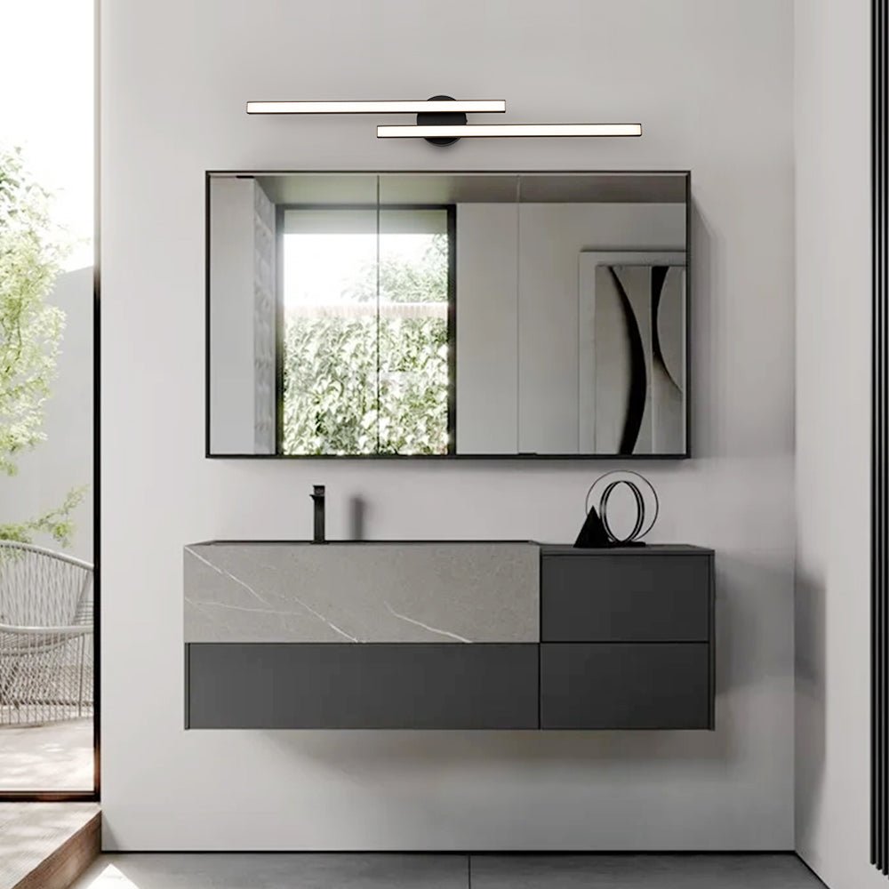 Pendantlightie - Minimalist 2 - Light Vanity Three - Color Dimmable Led Strip Wall Light - Wall Light - Black -