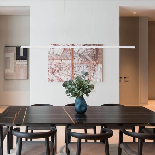 Pendantlightie-Minimalist Dimmable Led Linear Island Pendant Light For Dining Table-Pendants-White-