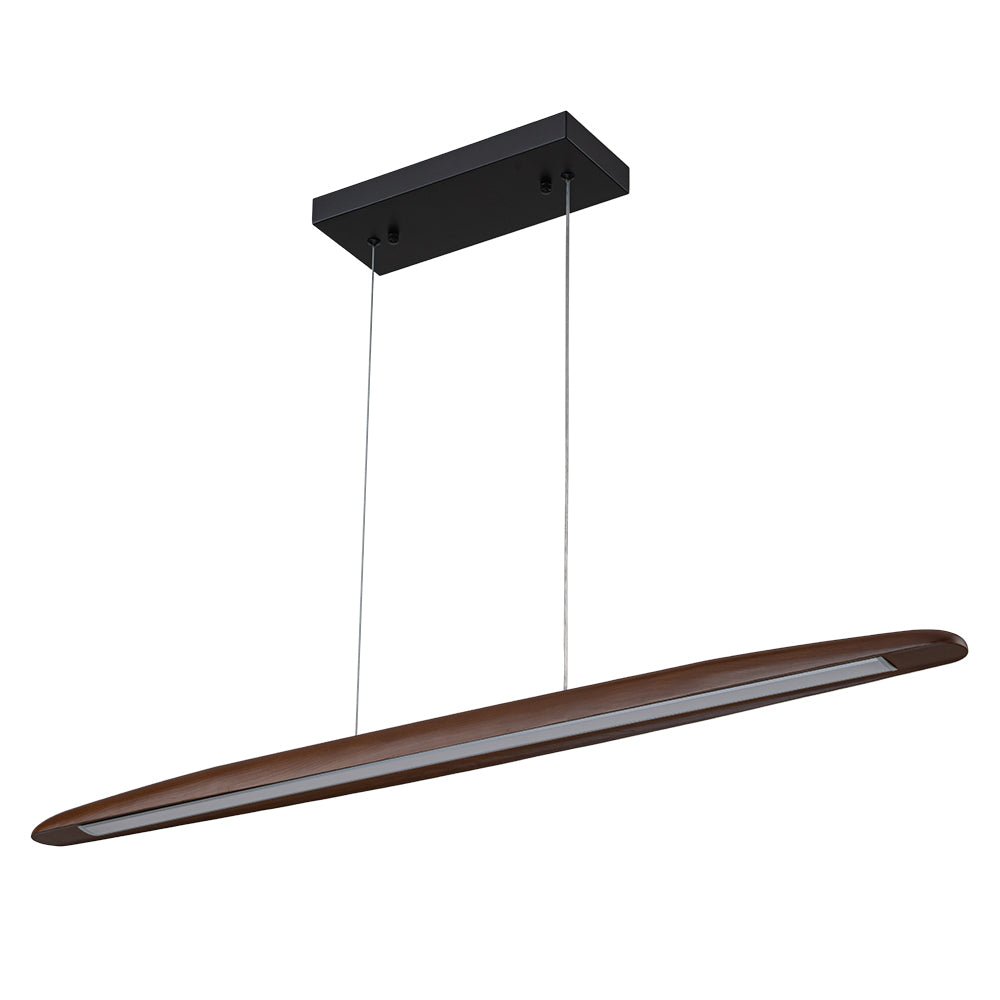 Pendantlightie - Minimalist Farmhouse 1 - Light Wood Linear Led Pendant - Pendants - Black -