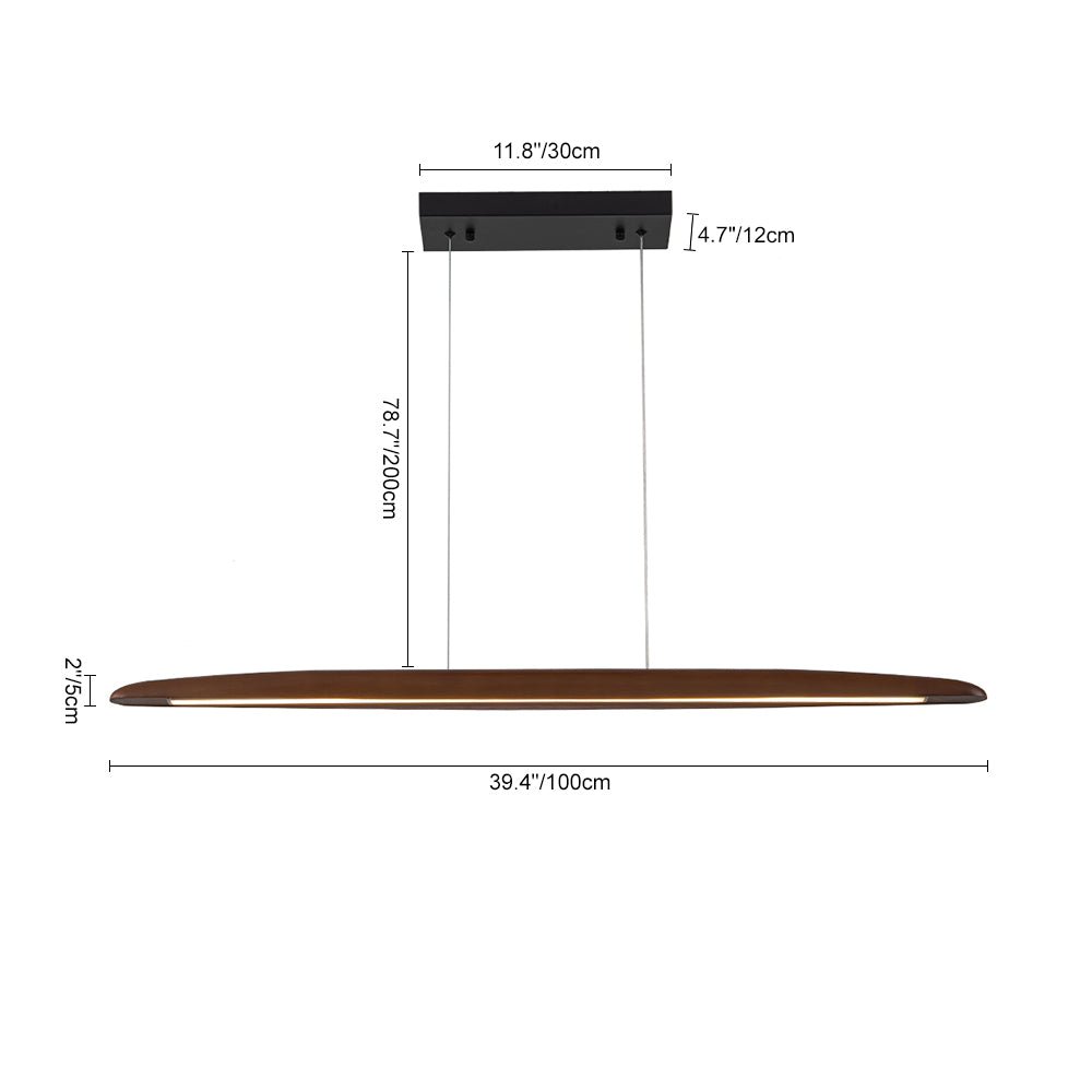 Pendantlightie - Minimalist Farmhouse 1 - Light Wood Linear Led Pendant - Pendants - Black -