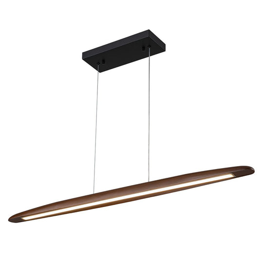 Pendantlightie - Minimalist Farmhouse 1 - Light Wood Linear Led Pendant - Pendants - Black -