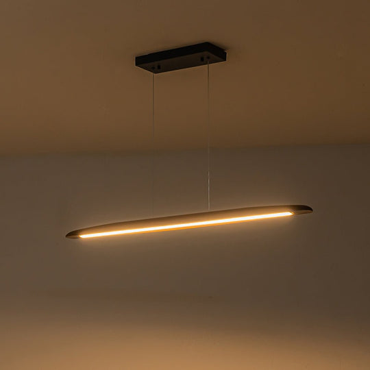 Pendantlightie - Minimalist Farmhouse 1 - Light Wood Linear Led Pendant - Pendants - Black -