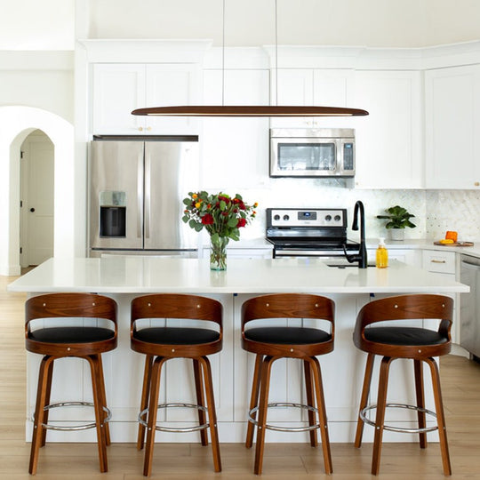 Pendantlightie - Minimalist Farmhouse 1 - Light Wood Linear Led Pendant - Pendants - Black -