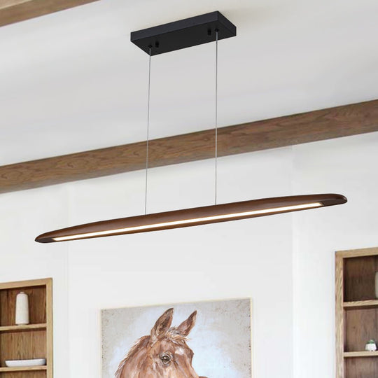 Pendantlightie - Minimalist Farmhouse 1 - Light Wood Linear Led Pendant - Pendants - Black -