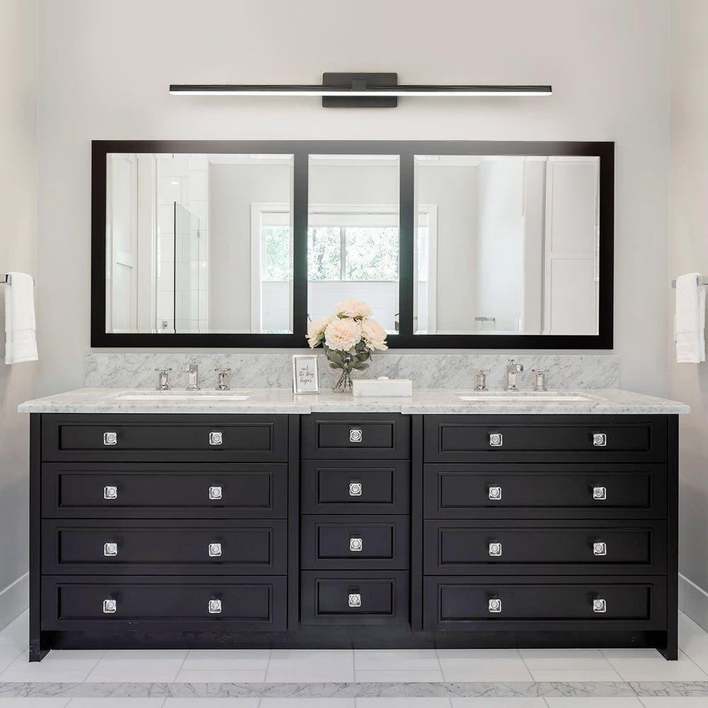 Pendantlightie - Minimalist Ultra Thin Led Bath Bar Bathroom Vanity Light Cool Light - Wall Light - Black - 31.7 in (80.5 cm)