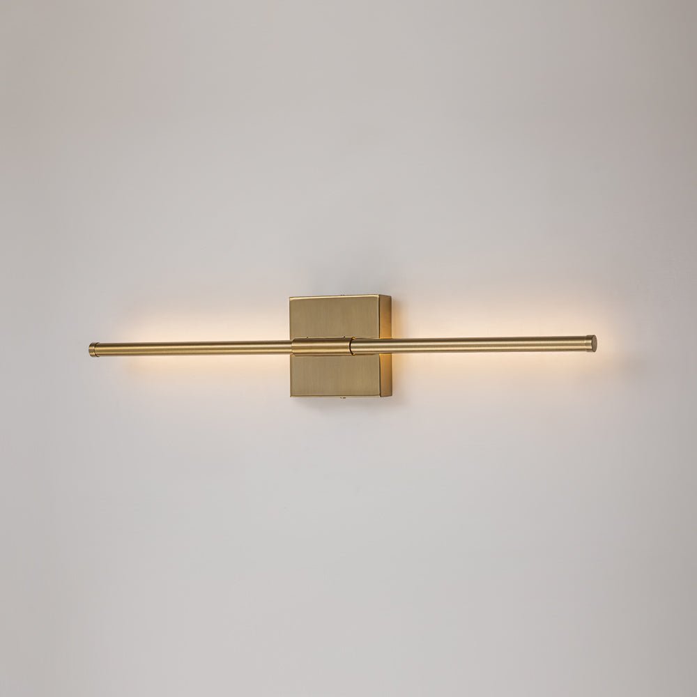 Pendantlightie - Minimalist Vanity Strip Linear Led Wall Light With Square Canopy - Wall Light - Nickel - 23.6 in (60 cm)