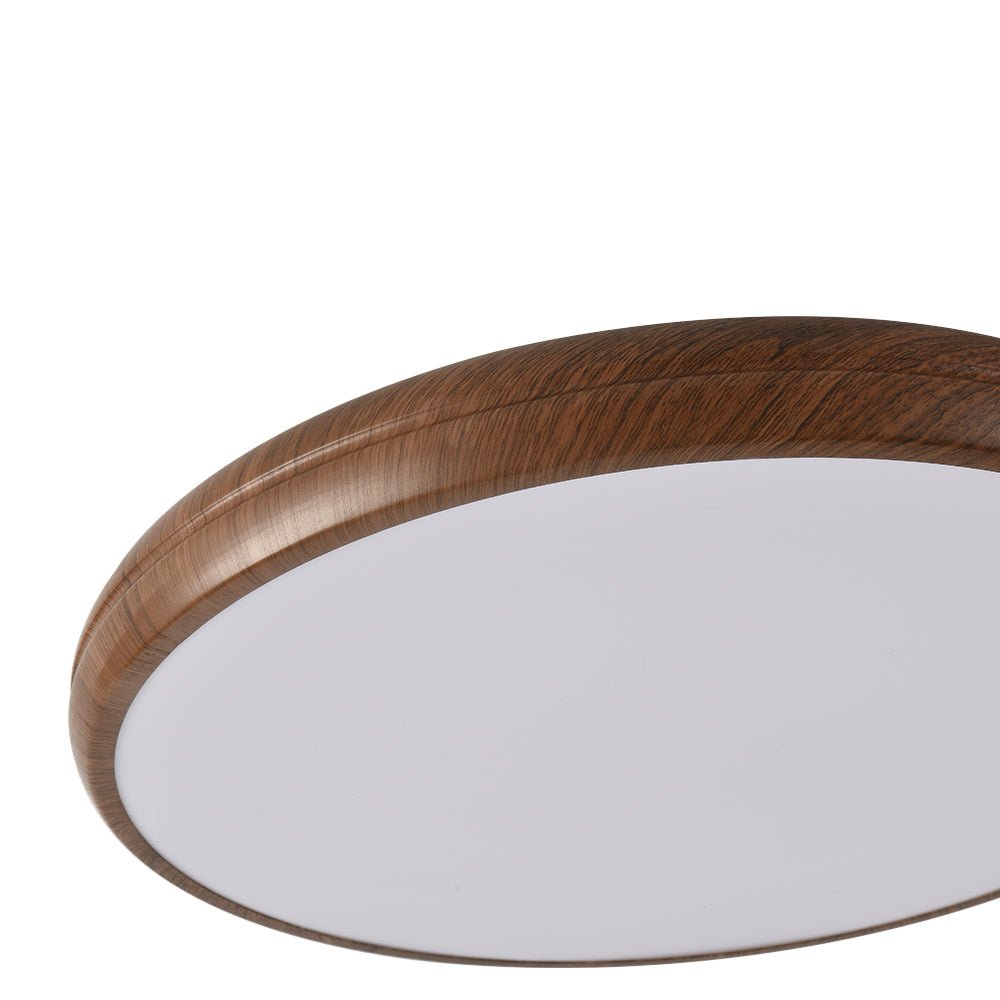 Pendantlightie-Minimalist Wood Grain Round Led Ceiling Light-Flush Mount-Cool White Light-Walnut Grain