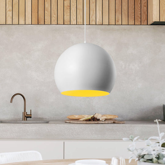 Pendantlightie-Modern 1-Light Ball Shape White Round Pendant Light-Pendants-White-