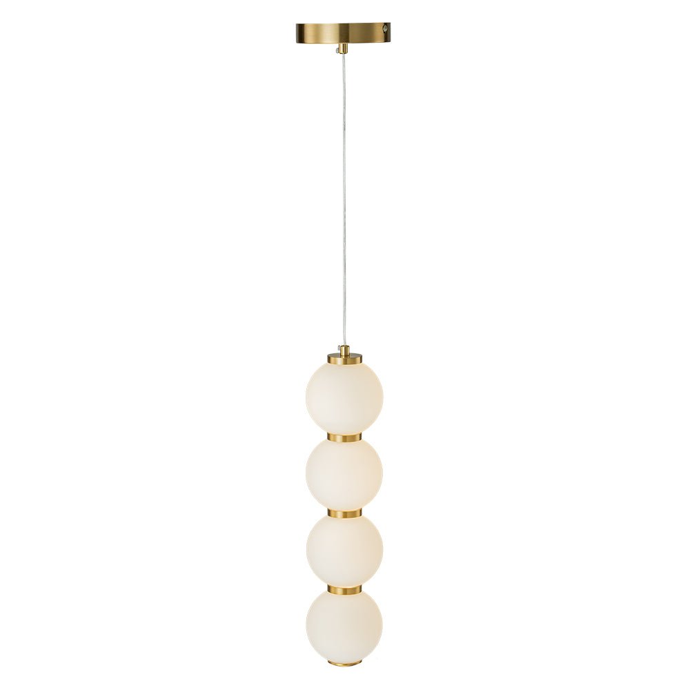 Pendantlightie - Modern 1 - Light Glass Globe Abacus Long Strip Led Pearls Pendant Light - Pendants - Brass -
