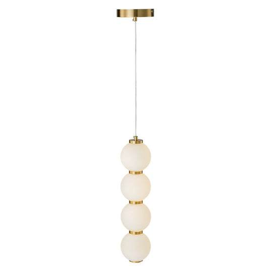 Pendantlightie - Modern 1 - Light Glass Globe Abacus Long Strip Led Pearls Pendant Light - Pendants - Brass -