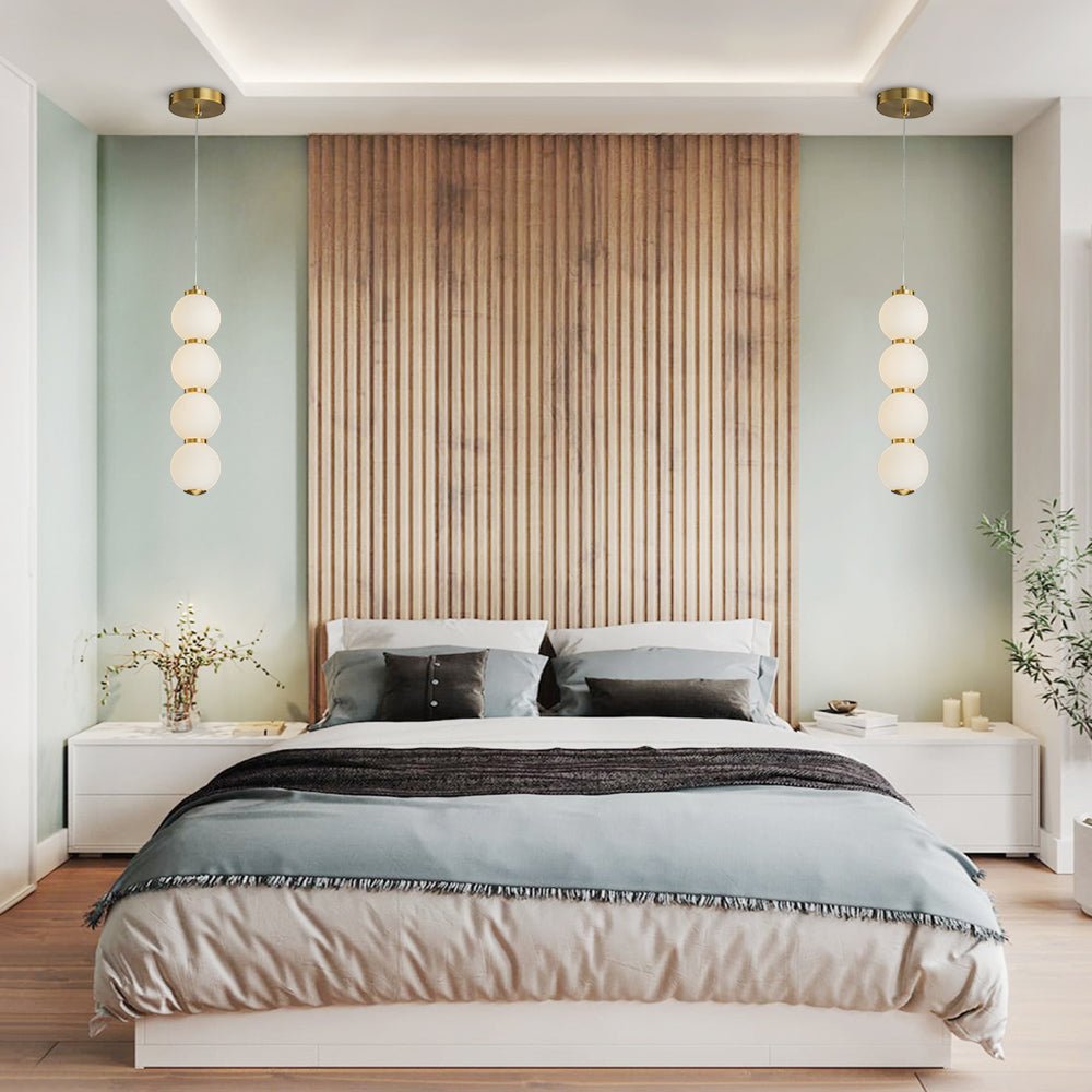 Pendantlightie - Modern 1 - Light Glass Globe Abacus Long Strip Led Pearls Pendant Light - Pendants - Brass -