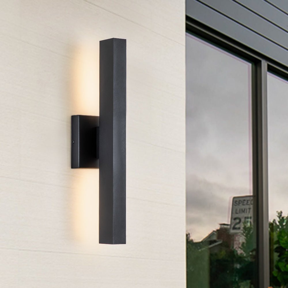 Pendantlightie-Modern 1-Light Rectangular Linear Led Outdoor Wall Light-Outdoor Wall Light-Black-