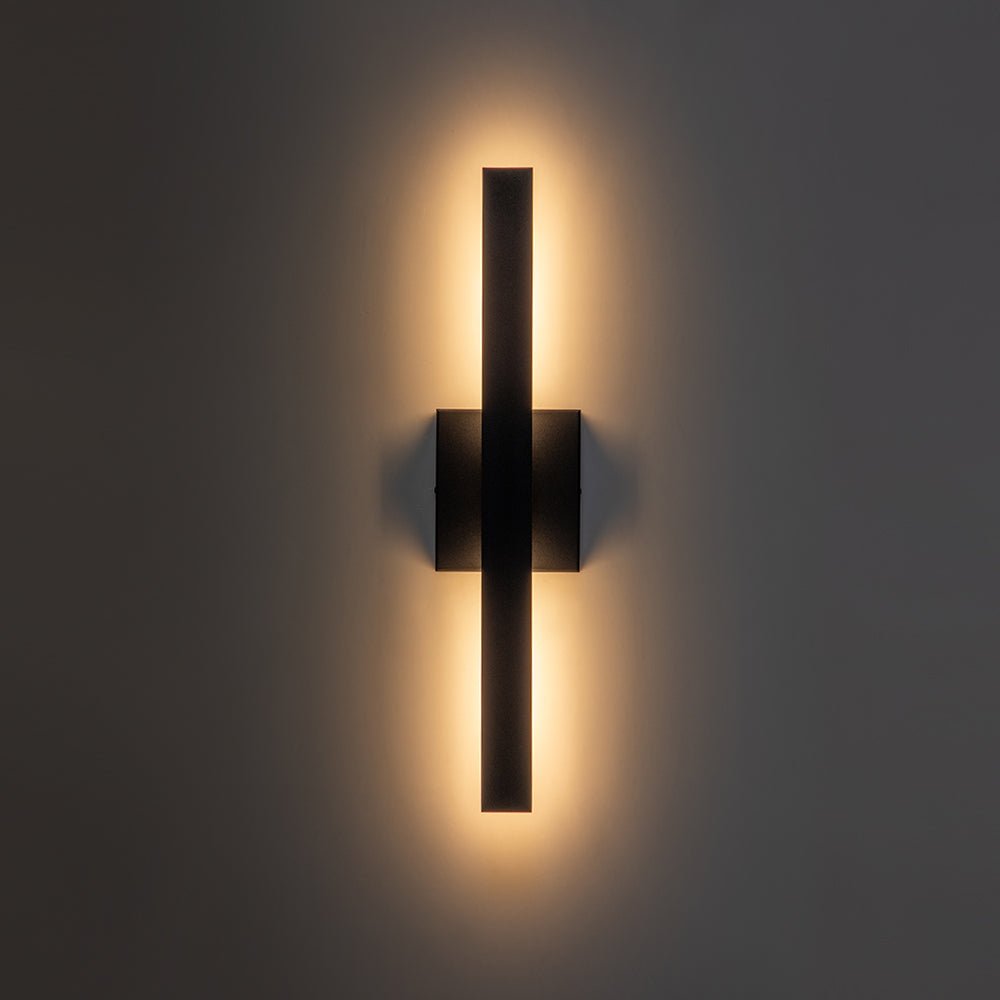 Pendantlightie-Modern 1-Light Rectangular Linear Led Outdoor Wall Light-Outdoor Wall Light-Black-