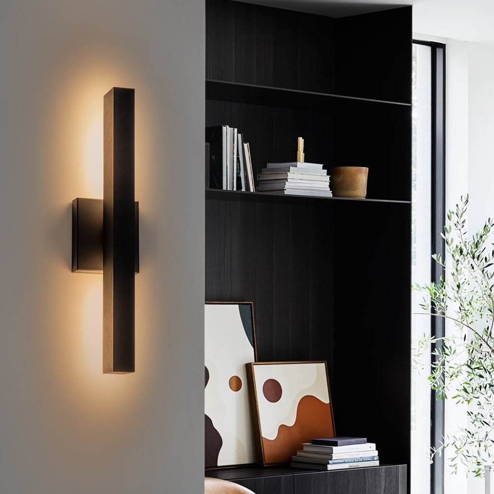 Pendantlightie-Modern 1-Light Rectangular Linear Led Outdoor Wall Light-Outdoor Wall Light-Black-