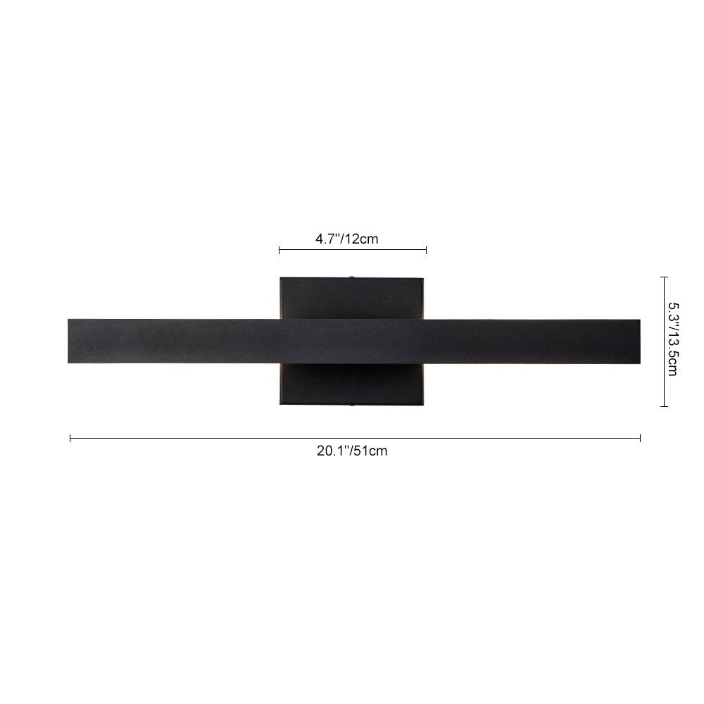 Pendantlightie-Modern 1-Light Rectangular Linear Led Outdoor Wall Light-Outdoor Wall Light-Black-