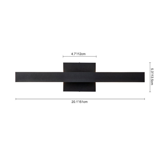 Pendantlightie-Modern 1-Light Rectangular Linear Led Outdoor Wall Light-Outdoor Wall Light-Black-