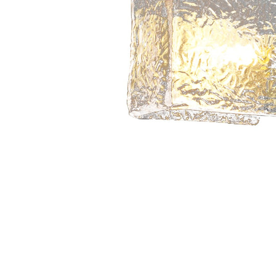 Pendantlightie - Modern 1 - Light Rectangular Water Textured Glass Wall Light - Wall Light - Brass -
