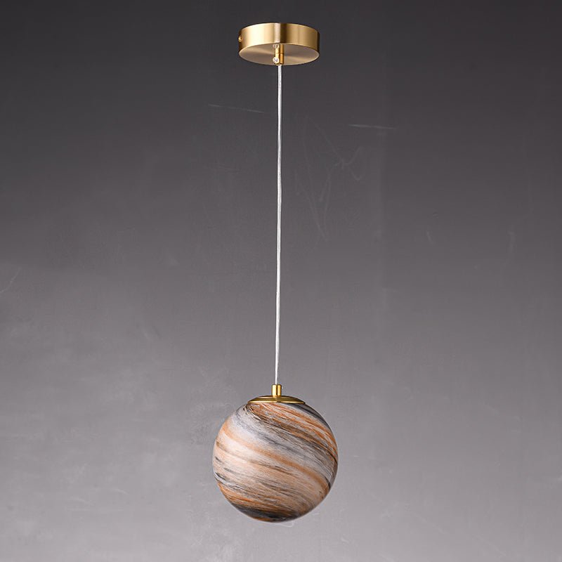 Pendantlightie - Modern 1 - Light Saturn Creative Spherical Glass Pendant Light - Pendants - Brass -