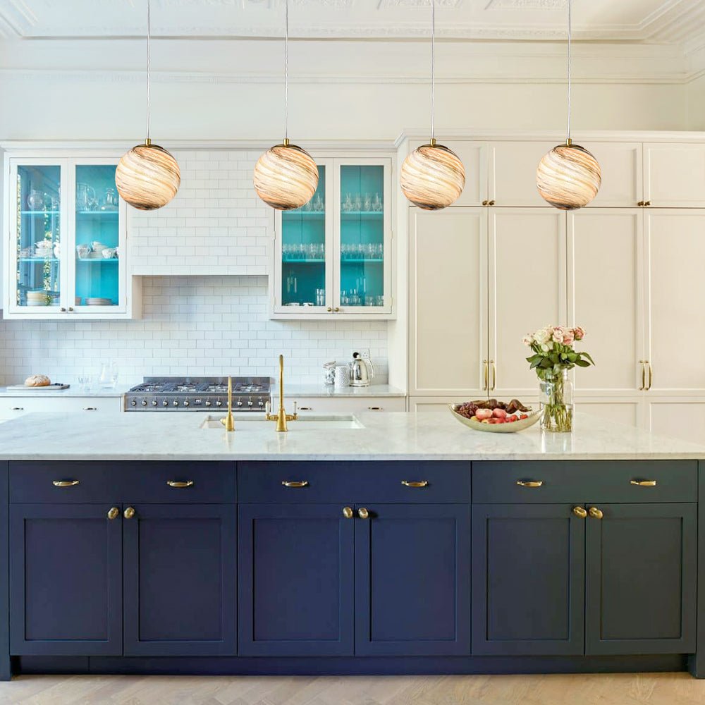 Pendantlightie - Modern 1 - Light Saturn Creative Spherical Glass Pendant Light - Pendants - Brass -