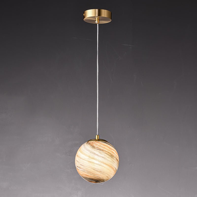 Pendantlightie - Modern 1 - Light Saturn Creative Spherical Glass Pendant Light - Pendants - Brass -