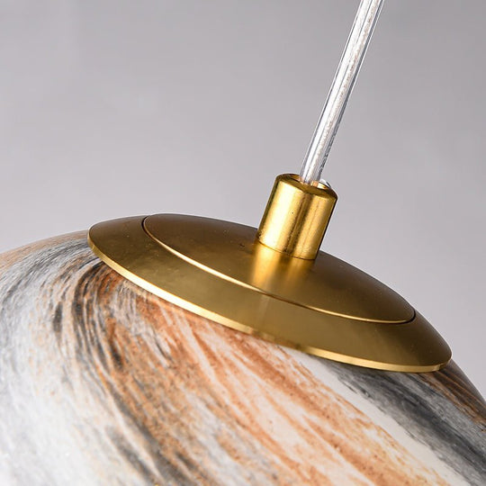 Pendantlightie - Modern 1 - Light Saturn Creative Spherical Glass Pendant Light - Pendants - Brass -
