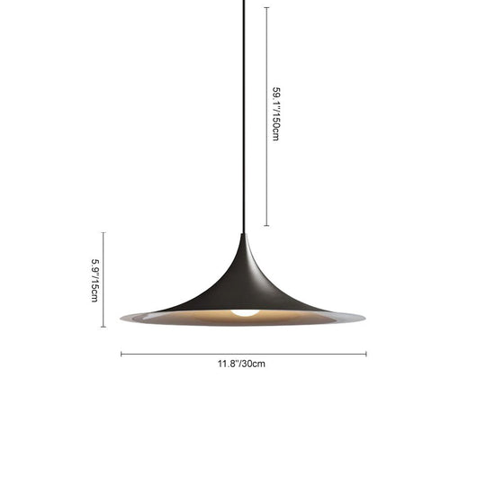 Pendantlightie-Modern 1-Light Trumpet Design Cone Pendant Light-Pendants-Black-