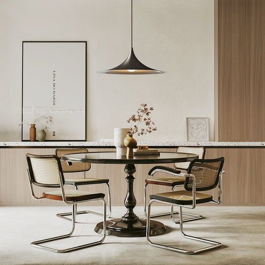 Pendantlightie-Modern 1-Light Trumpet Design Cone Pendant Light-Pendants-Black-