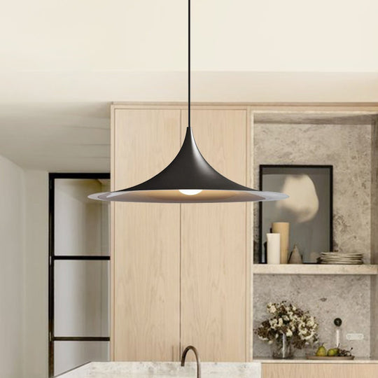 Pendantlightie-Modern 1-Light Trumpet Design Cone Pendant Light-Pendants-Black-