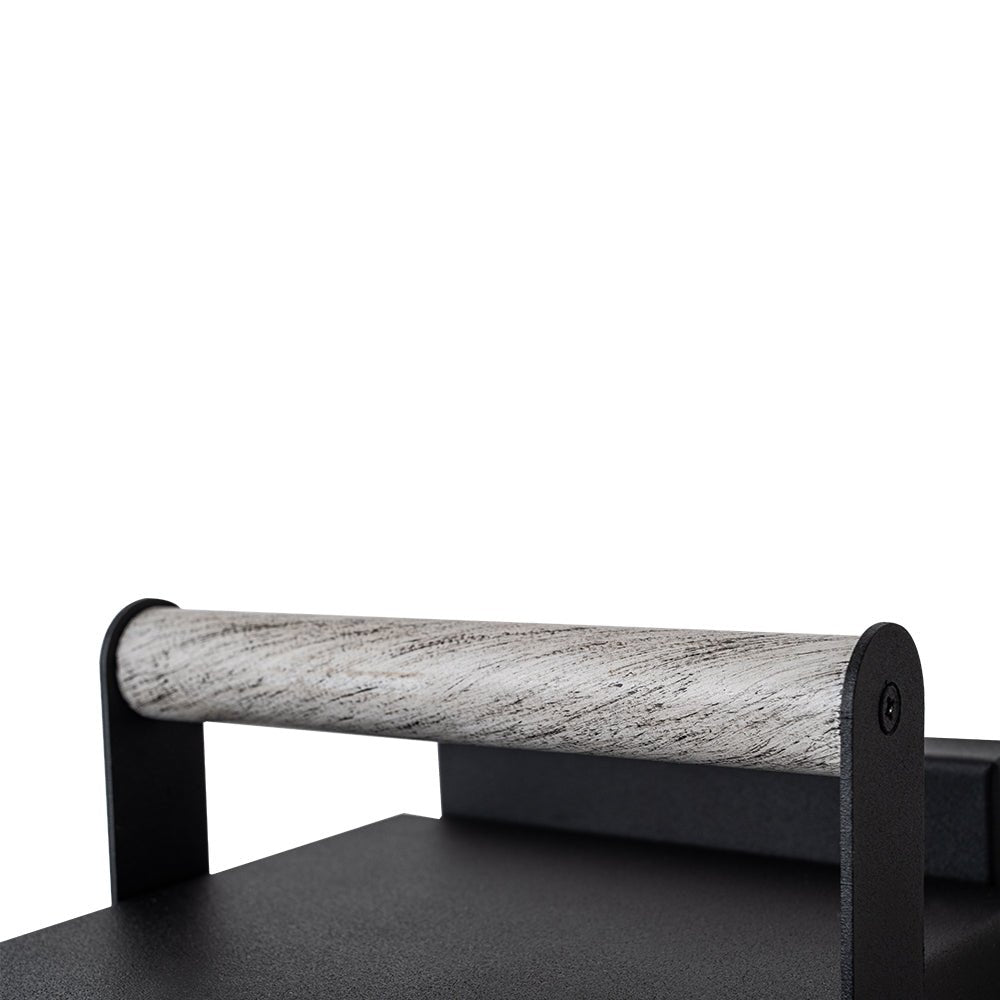 Pendantlightie - Modern 1 - Light Wood Grain Clear Glass Rectangular Outdoor Wall Light - Outdoor Wall Light - Black -