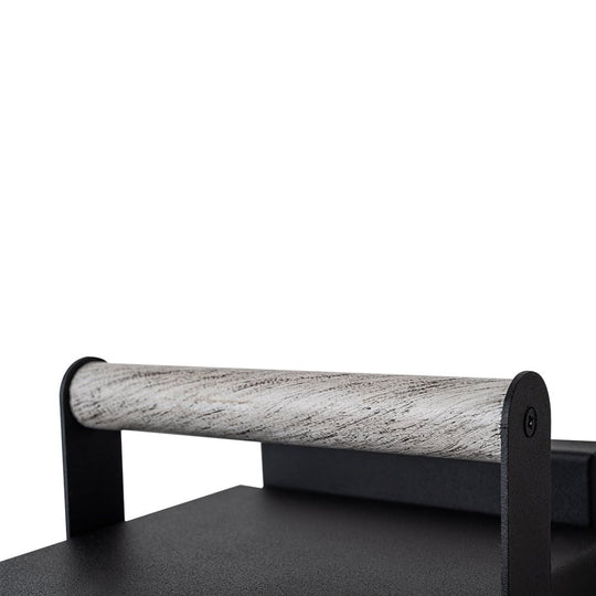 Pendantlightie - Modern 1 - Light Wood Grain Clear Glass Rectangular Outdoor Wall Light - Outdoor Wall Light - Black -