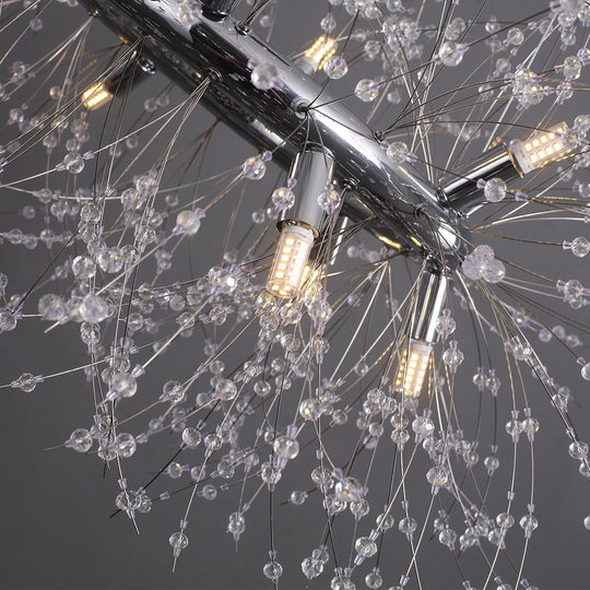Pendantlightie - Modern 12 - Light Crystal Firework Round Dandelion Chandelier - Chandeliers - Chrome -