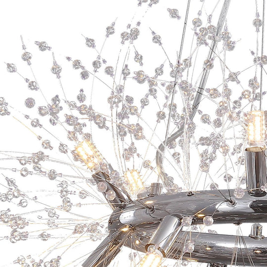Pendantlightie - Modern 12 - Light Crystal Firework Round Dandelion Chandelier - Chandeliers - Chrome -