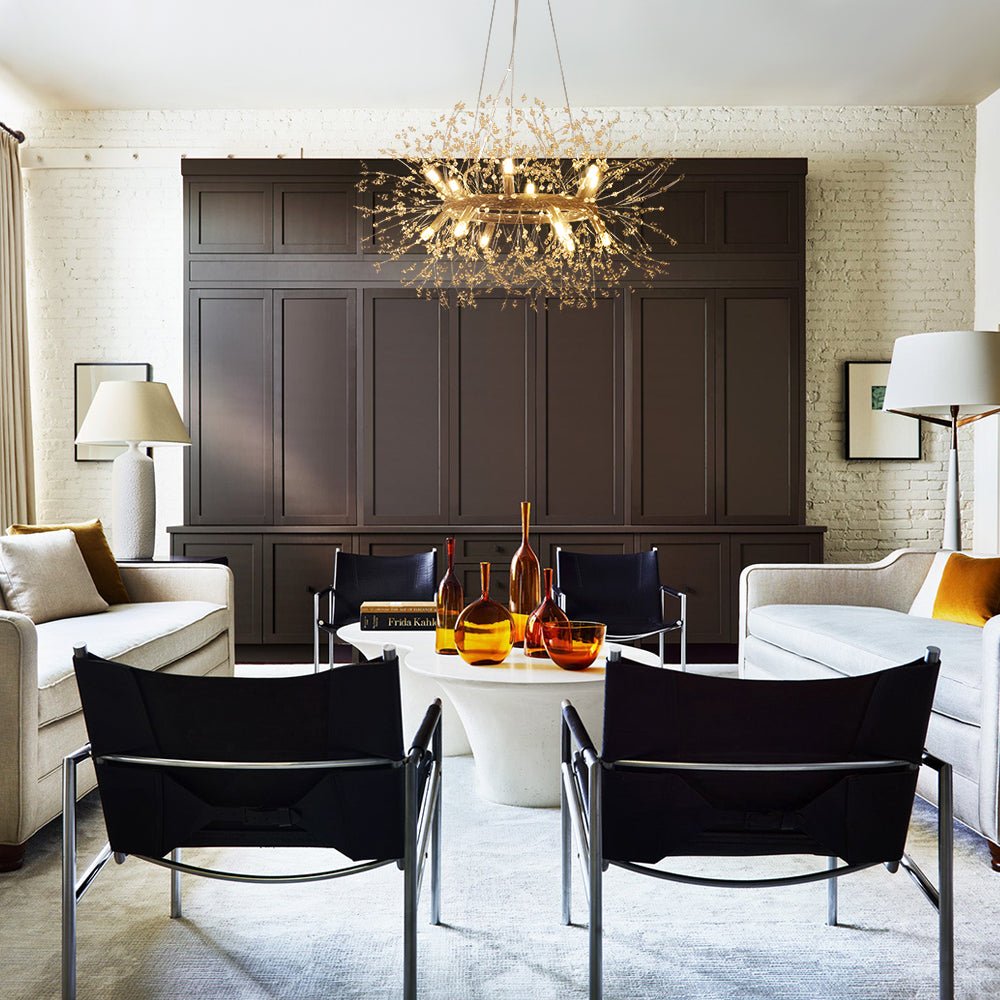 Pendantlightie - Modern 12 - Light Crystal Firework Round Dandelion Chandelier - Chandeliers - Chrome -