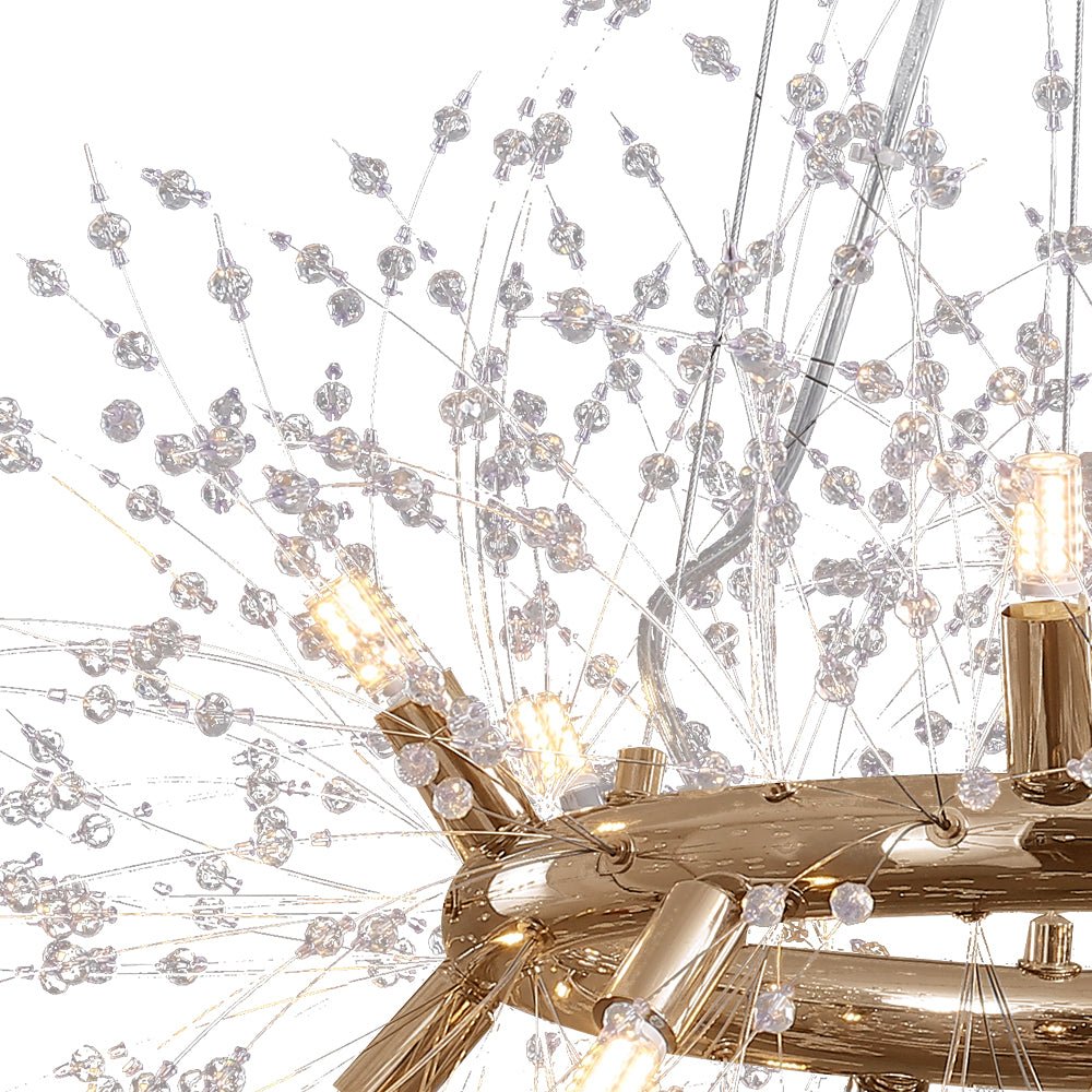 Pendantlightie - Modern 12 - Light Crystal Firework Round Dandelion Chandelier - Chandeliers - Chrome -