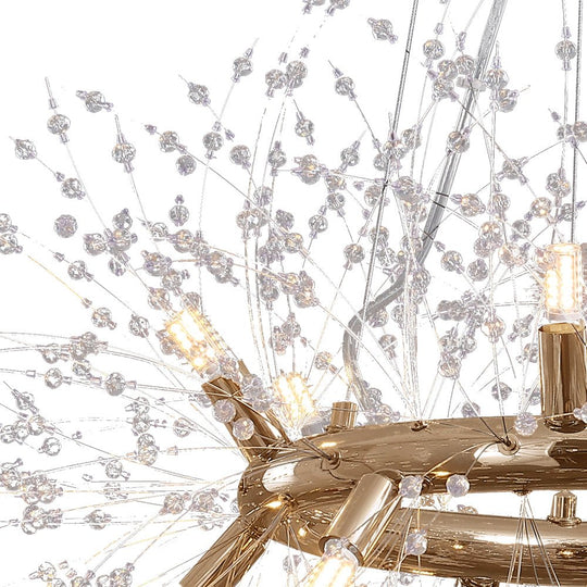 Pendantlightie - Modern 12 - Light Crystal Firework Round Dandelion Chandelier - Chandeliers - Chrome -