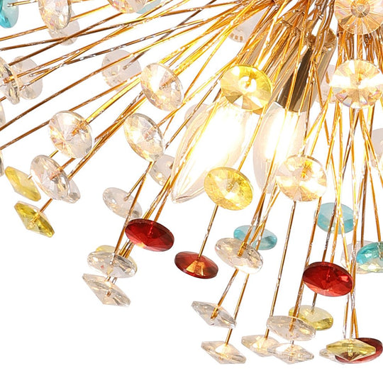 Pendantlightie - Modern 12 - Light Playful Dandelion Colorful Firework Chandelier - Chandeliers - Gold -