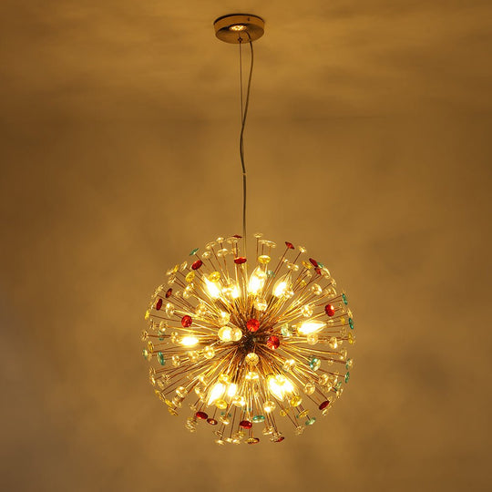 Pendantlightie - Modern 12 - Light Playful Dandelion Colorful Firework Chandelier - Chandeliers - Gold -