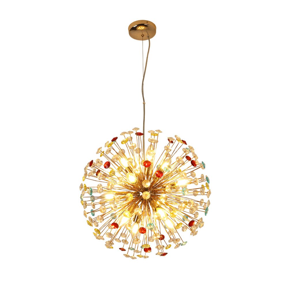 Pendantlightie - Modern 12 - Light Playful Dandelion Colorful Firework Chandelier - Chandeliers - Gold -