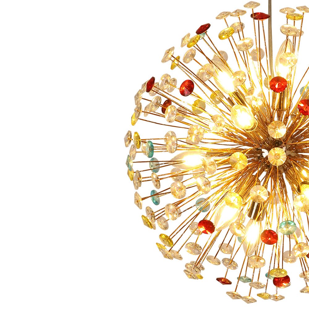 Pendantlightie - Modern 12 - Light Playful Dandelion Colorful Firework Chandelier - Chandeliers - Gold -
