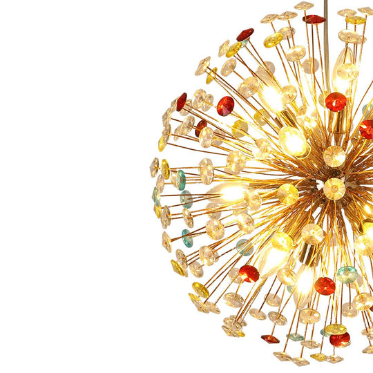 Pendantlightie - Modern 12 - Light Playful Dandelion Colorful Firework Chandelier - Chandeliers - Gold -