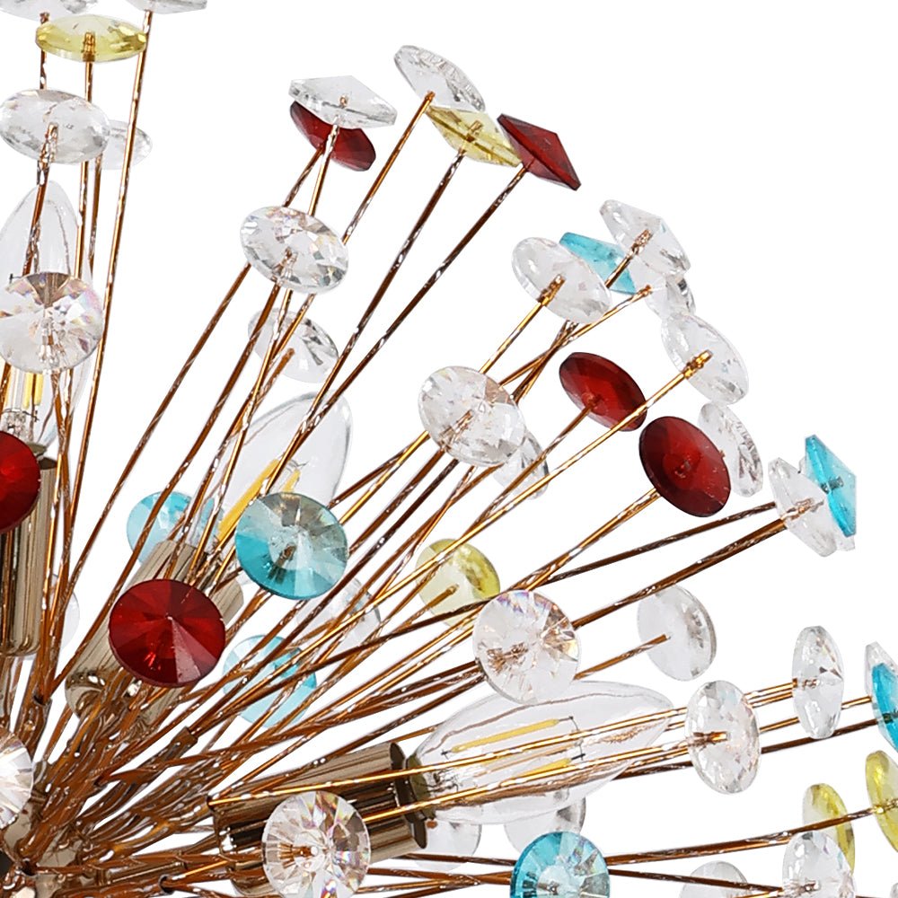 Pendantlightie - Modern 12 - Light Playful Dandelion Colorful Firework Chandelier - Chandeliers - Gold -