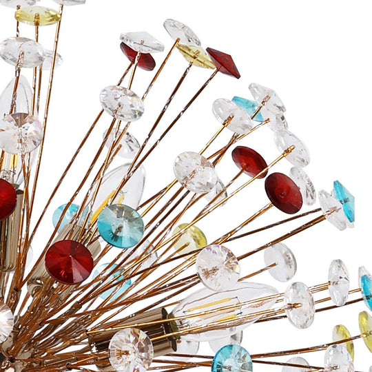 Pendantlightie - Modern 12 - Light Playful Dandelion Colorful Firework Chandelier - Chandeliers - Gold -